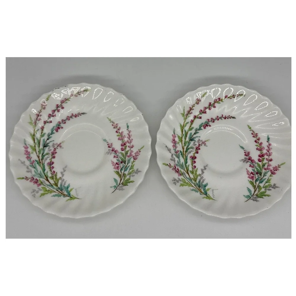Royal Doulton Bell Heather Saucers Set of 2 Bone China H4828 R1941 England 5.5in